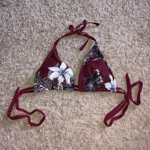 Floral Burgundy Bikini top